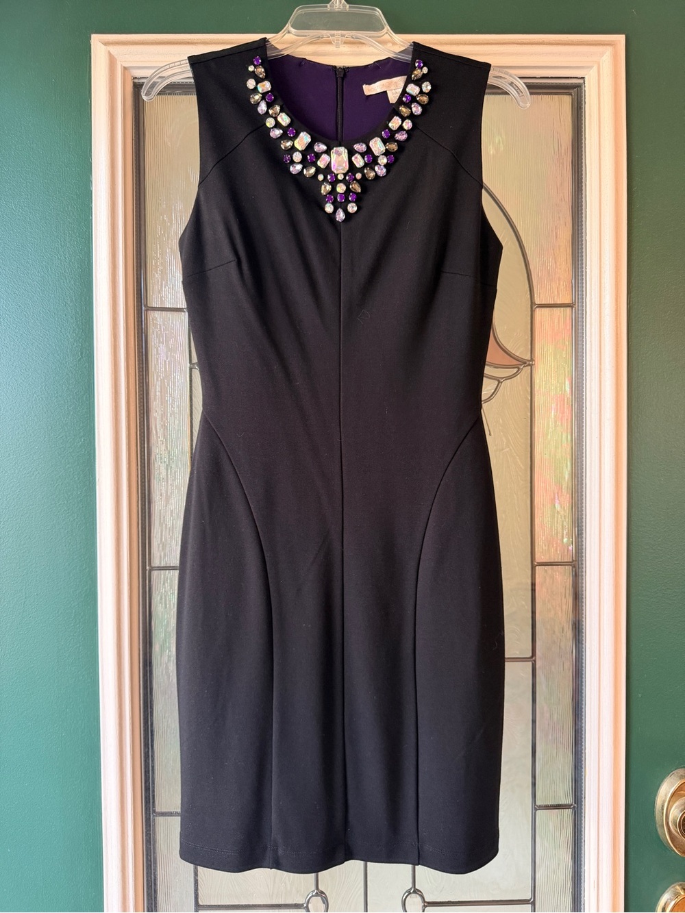 Boston Proper Black Sleeveless Jewel-Neck Sheath Dress